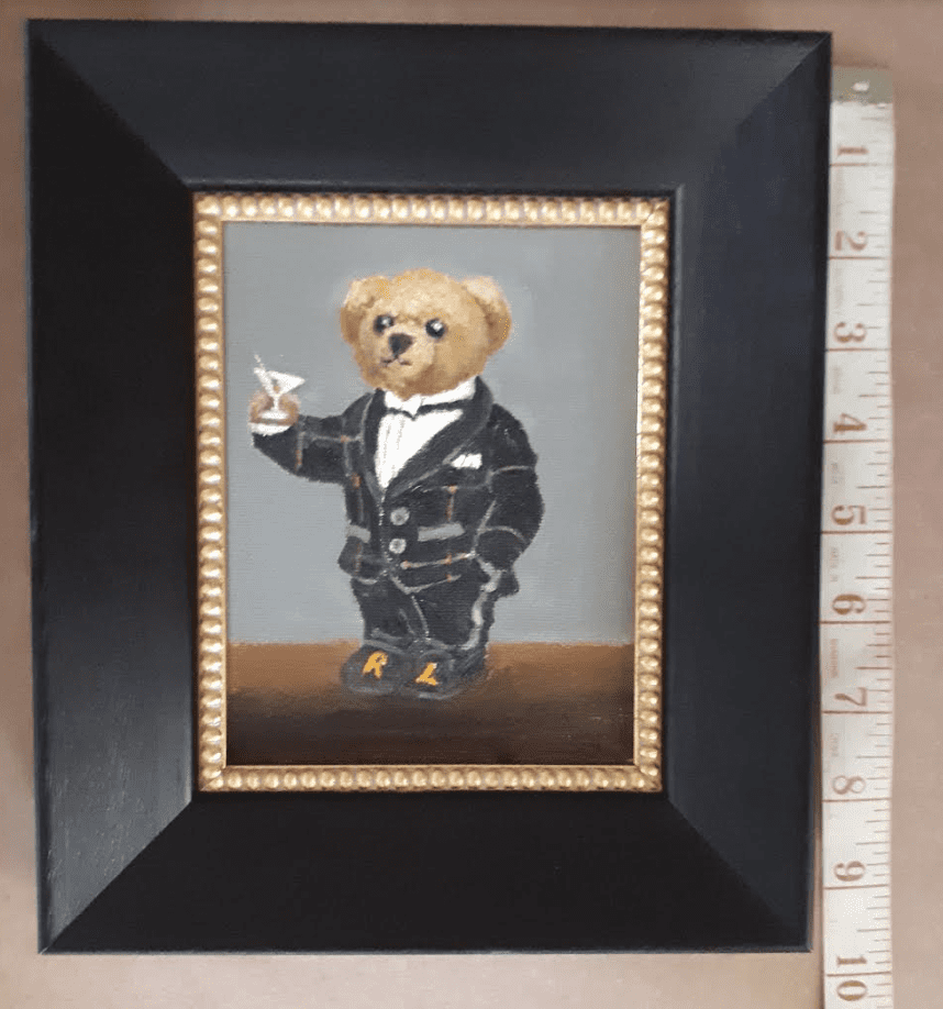 Teddy Bear painting, Irish art, Irish artist, gifts, oil painting, special birthday,